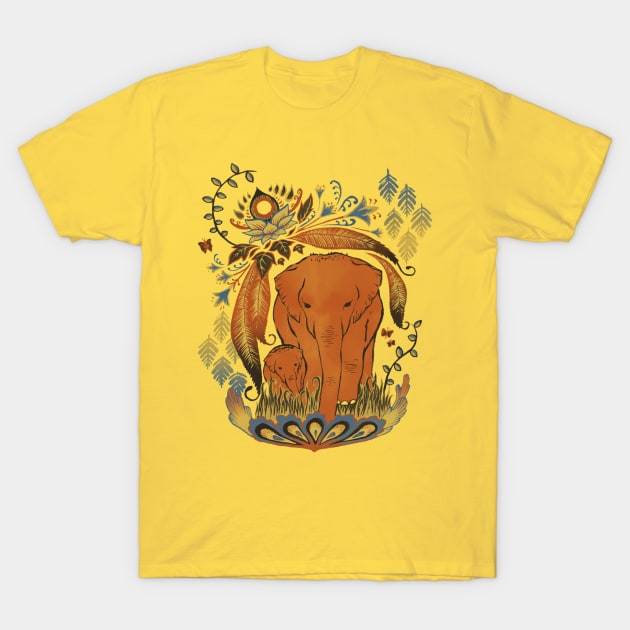 Elephants Sanctuary T-Shirt by akaneyabushita